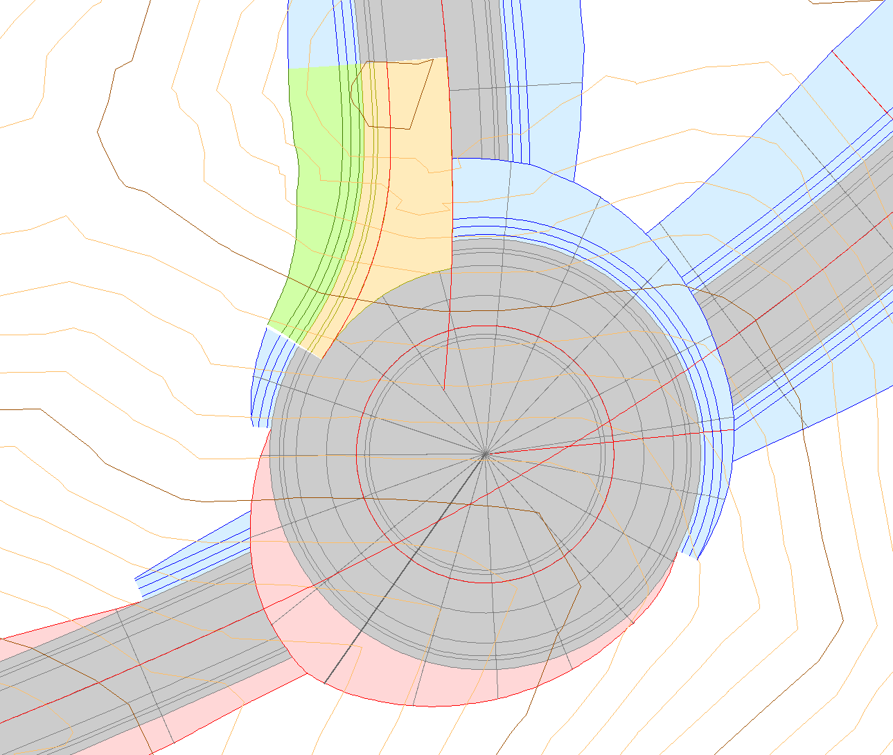 Trazado - Entronques - Caso práctico – Rotonda - Definición entronque 1, resultado