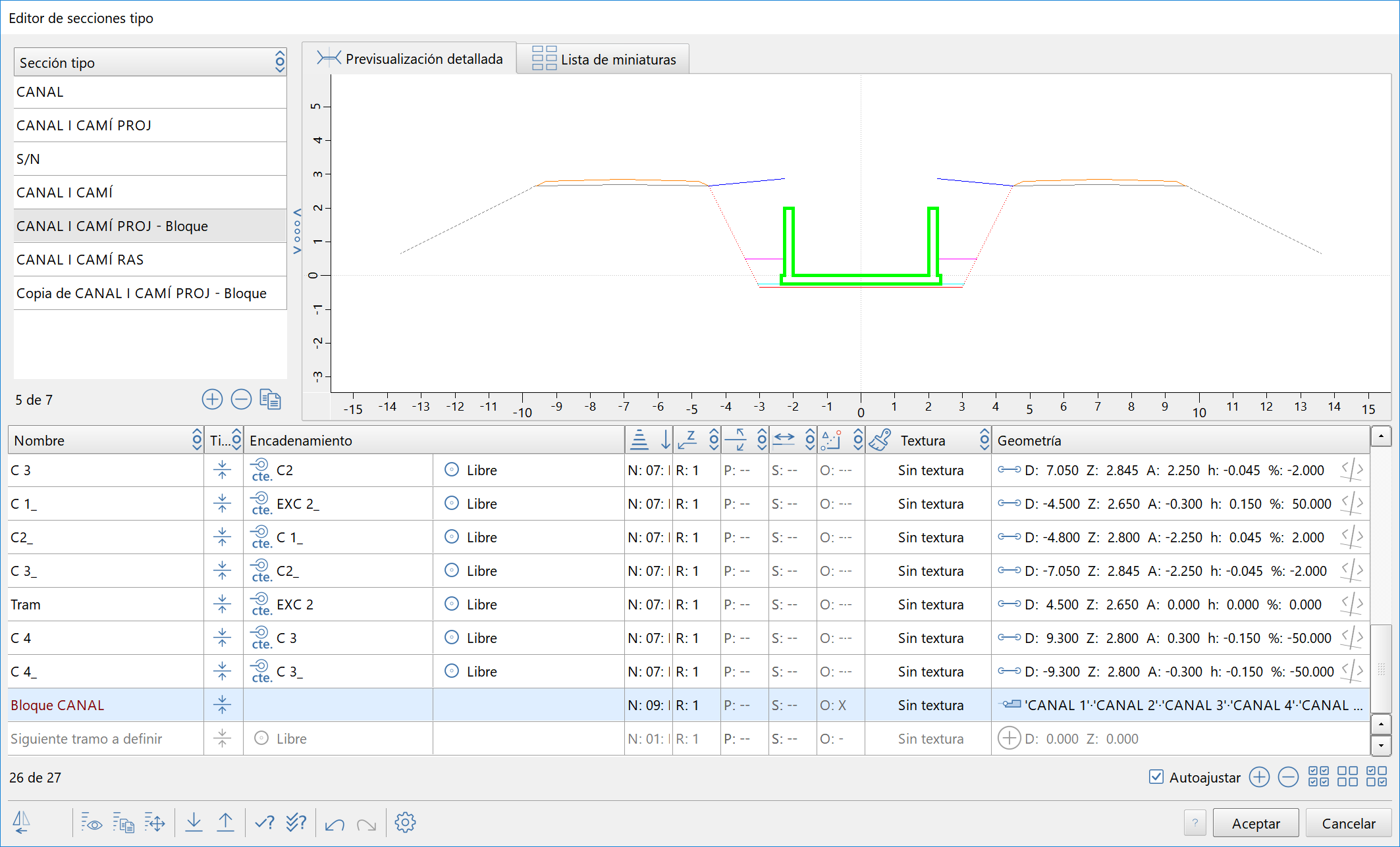 Nuevo tramo ‘Bloque CANAL’ generado Nuevo tramo ‘Bloque CANAL’ generado