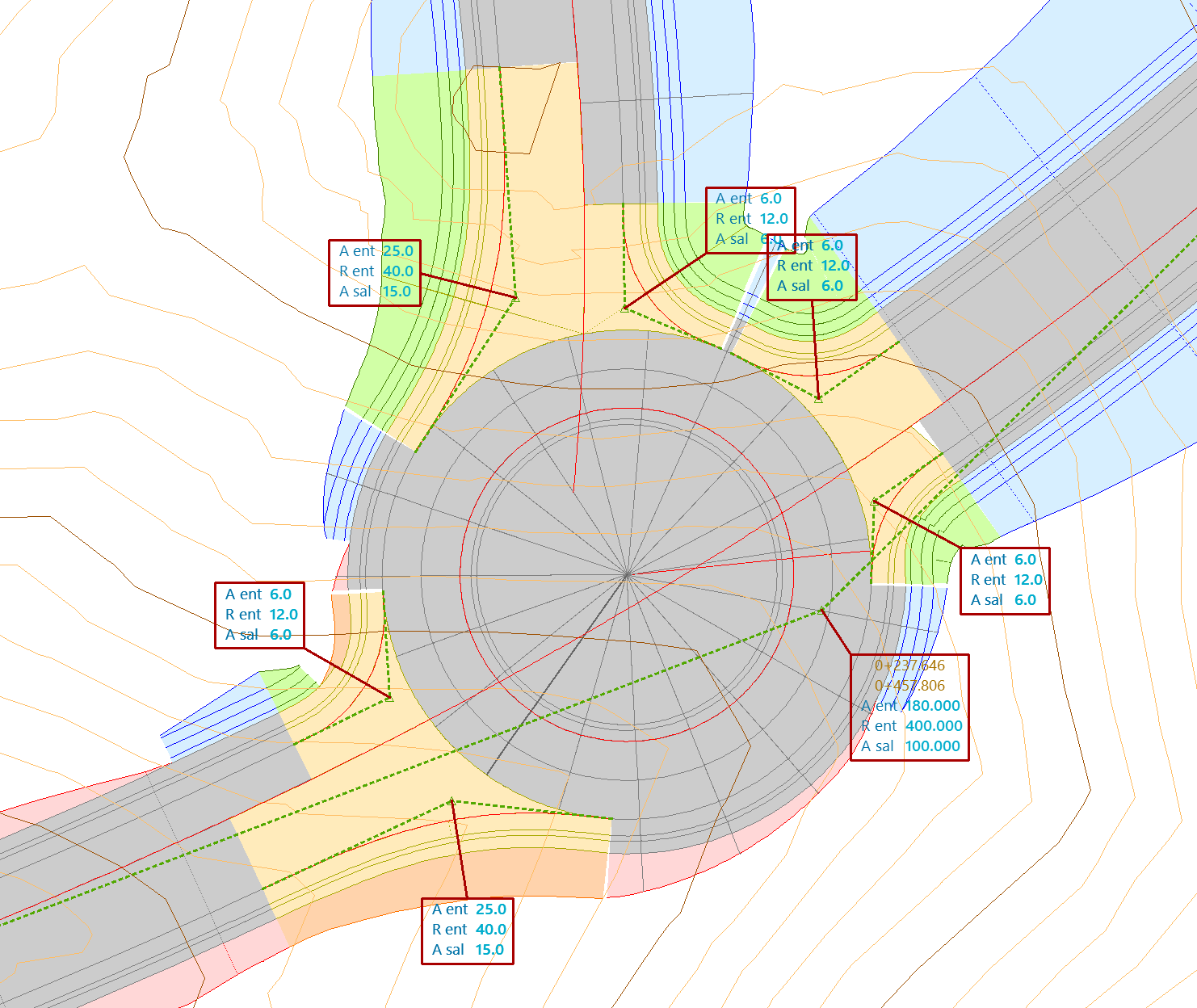 Trazado - Modificar alineaciones - Tipo 1, resultado