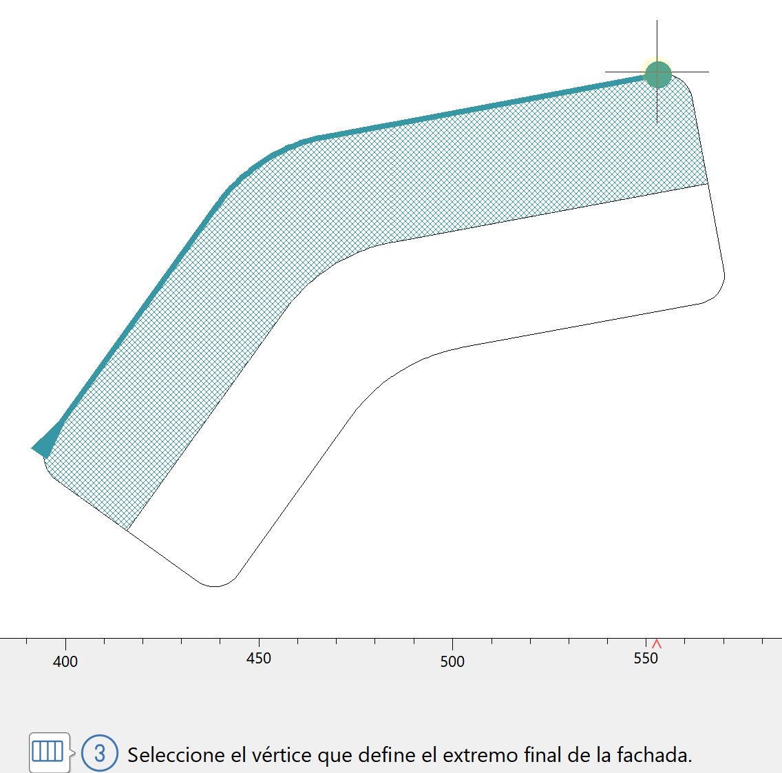 Superficies - Plataformas múltiples, selección del final de la fachada