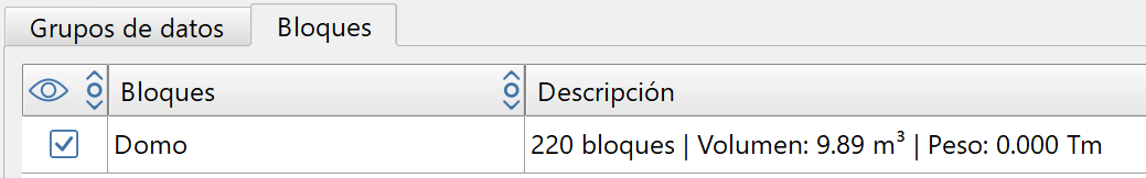 Obras de fábrica - Geometría - Semiesférica, bloques, lista