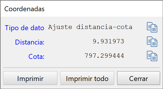 CAD - Información - Coordenadas en perfil longitudinal, tipo ajuste de coordenadas