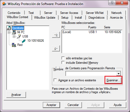 CARTOMAP Classic - Crear archivo de contexto - Panel de control, advanced mode, examinar