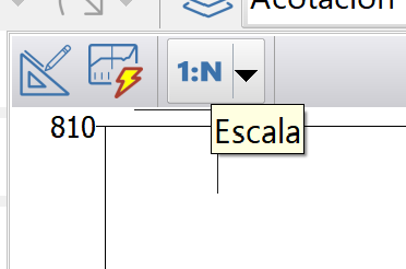 Zonas - Barra superior - Cambio de escala, botón con tooltip