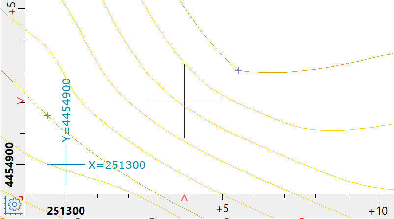 Vista 2D - Configuración, reglas con coordenadas relativas