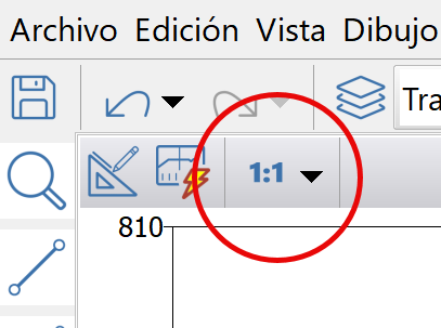 Zonas - Barra superior - Cambio de escala, resaltada