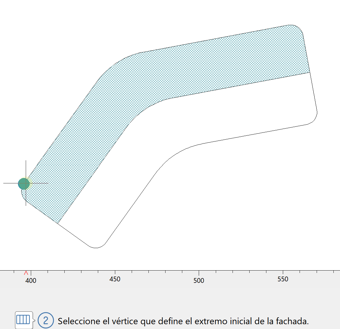 Superficies - Plataformas múltiples, selección del inicio de la fachada