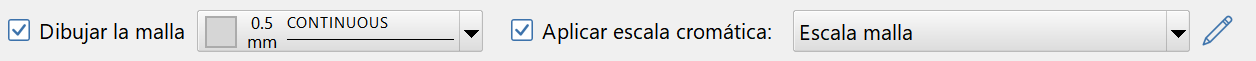 Vista 2D - Cubicación por malla, estilos de presentación, malla con esacala
