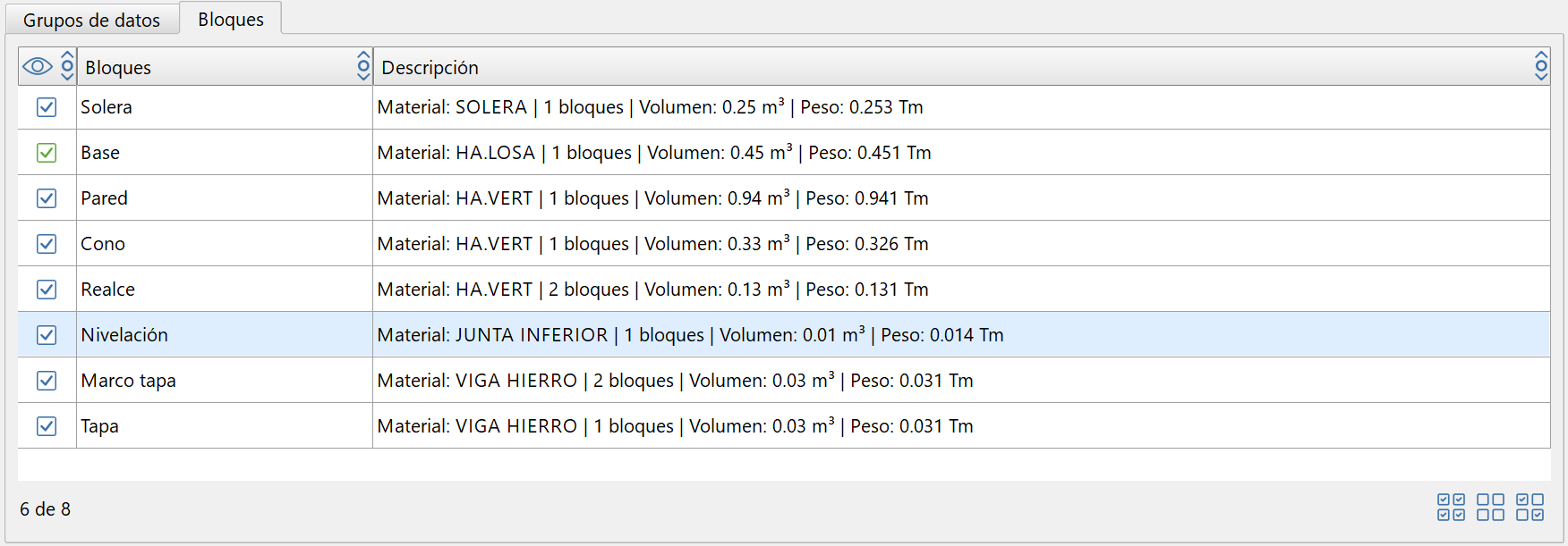 Obras de fábrica - Pozos - Bloques