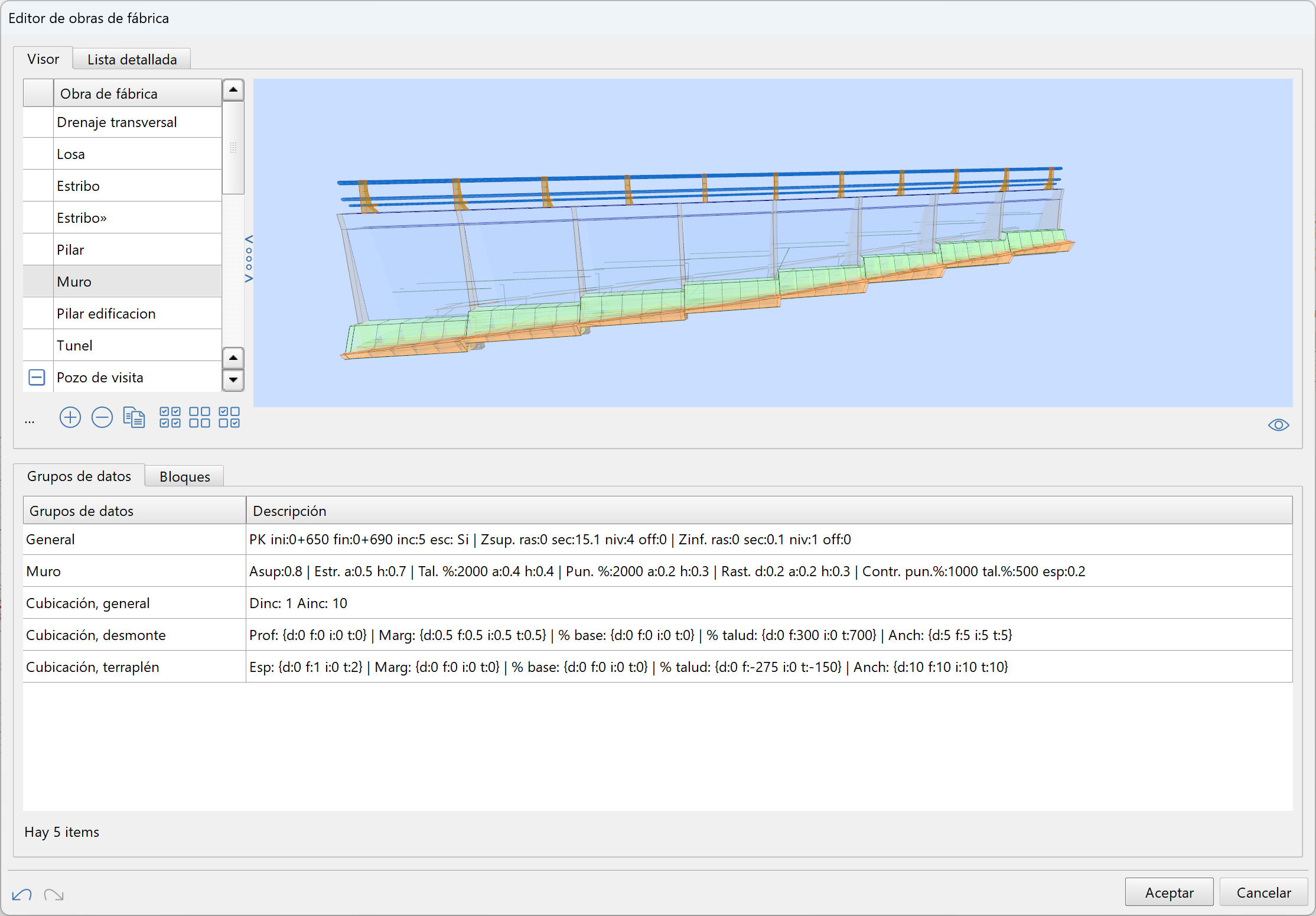 Obras de fábrica - Muros - editor OF