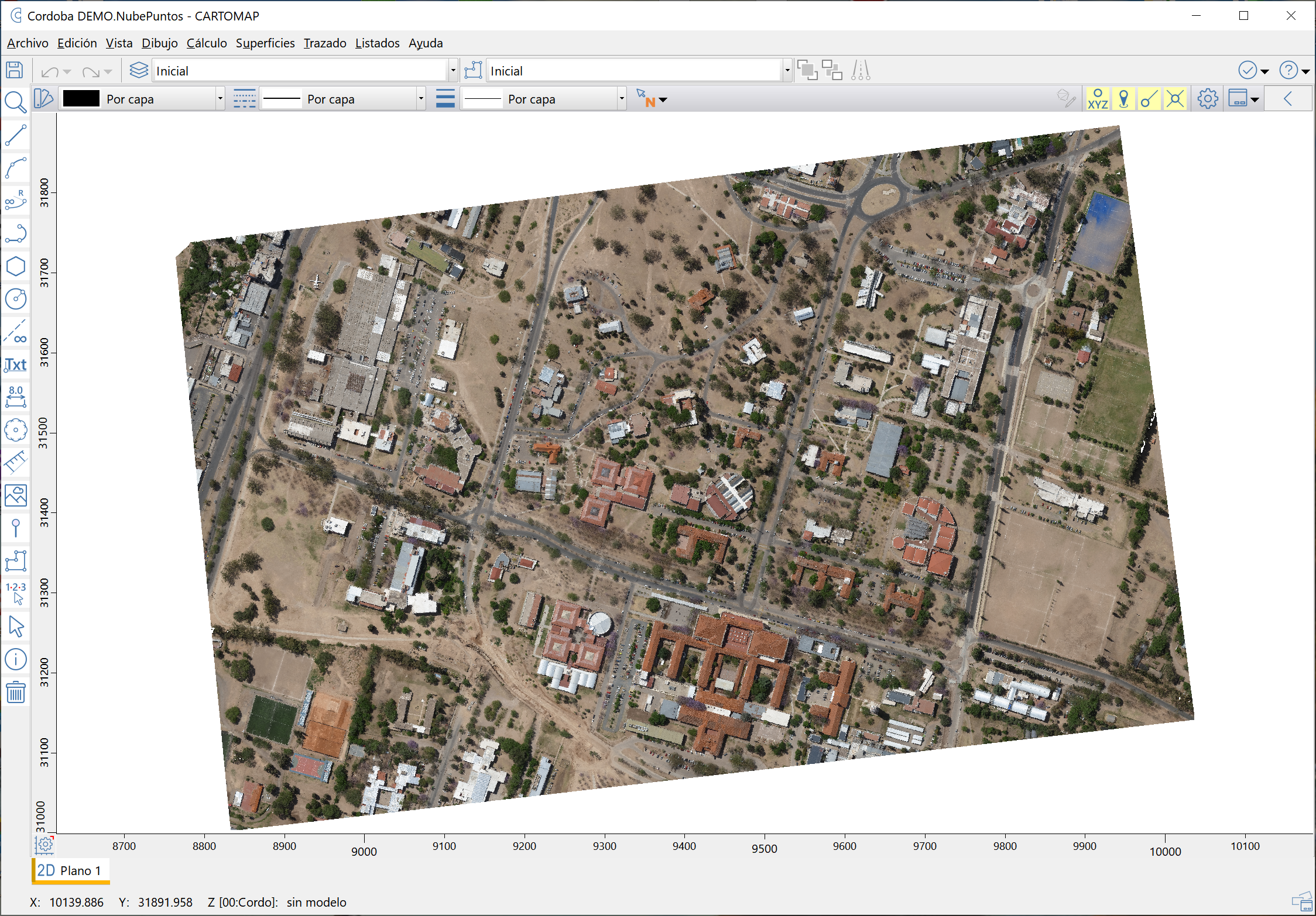 Vista 2D - Nube de puntos, resultado con color punto