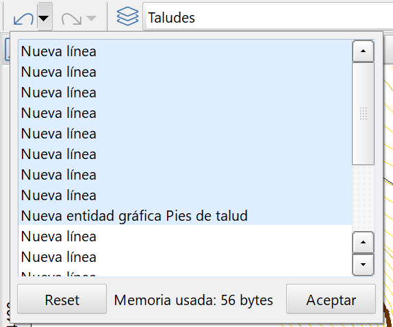 Edición - Deshacer, dialog