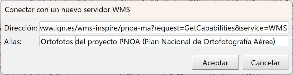 WMS - Conectar, PNOA
