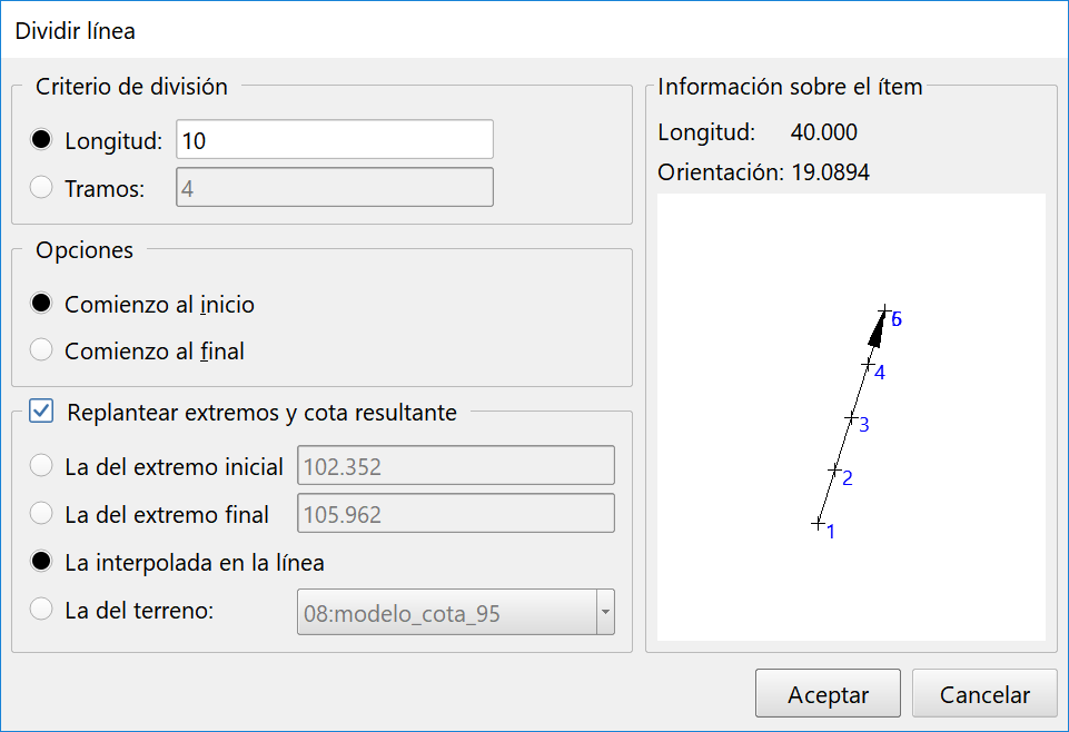 Dibujo - Lineas - Dividir, dialog