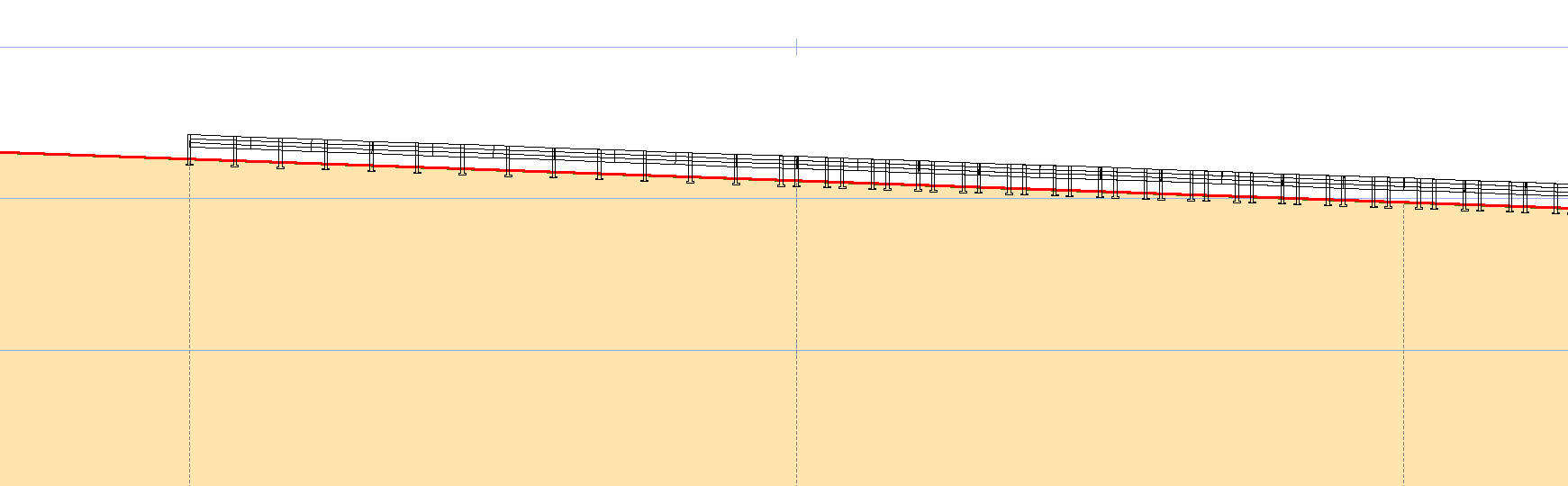 Vista - Perfil longitudinal - Símbolos lineales, detalle