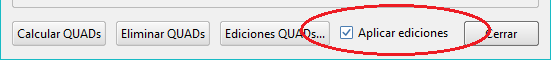 Superficies - Cálculo de QUADs - Aplicar ediciones