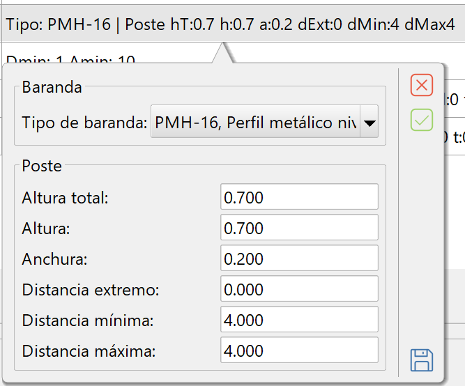 Obras de fábrica - Datos generales - Barandas, edición