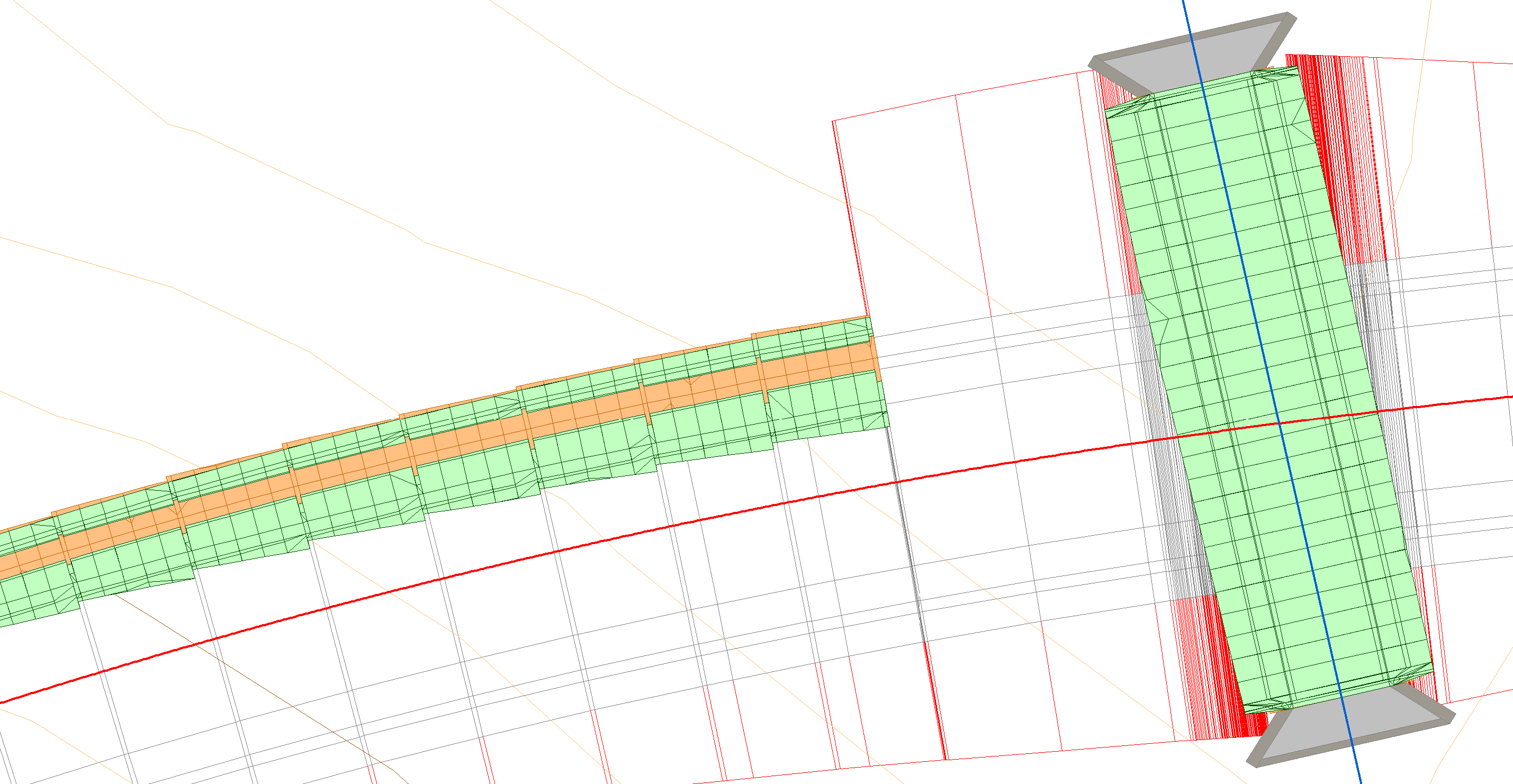 Obras de fábrica - Vista 2D - ODT y muro