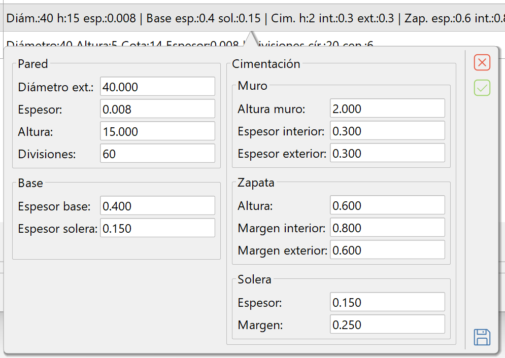 Obras de fábrica - Geometría - Circular, edición