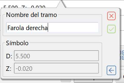 Edición de la geometría de un tramo de tipo símbolo Edición de la geometría de un tramo de tipo símbolo