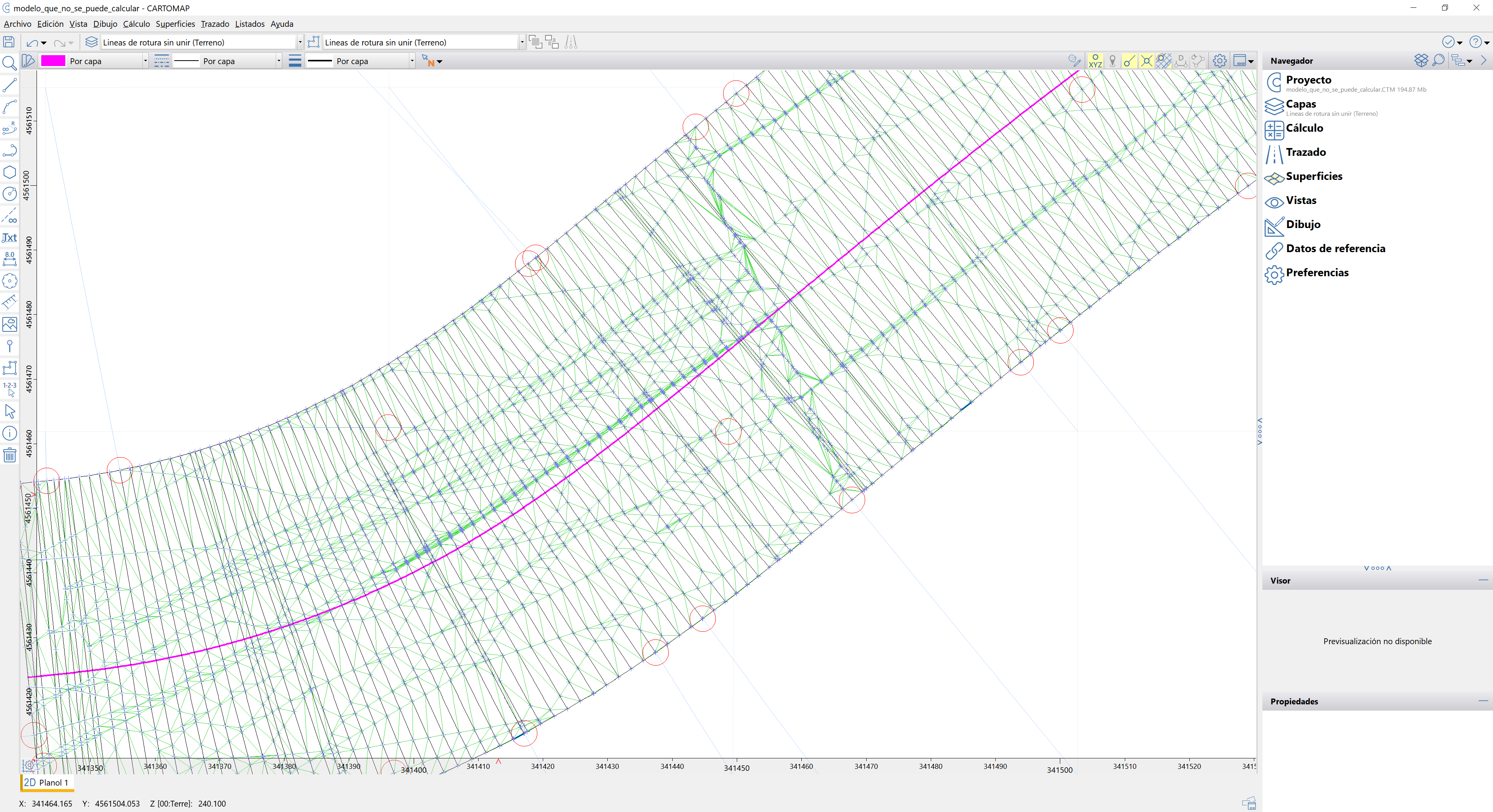 Trazado - Adquisición de perfiles transversales - Generación de modelos, resultado fusión