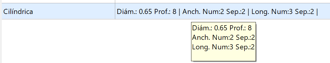 Obras de fábrica - Geometría - Cilíndrica, descripción