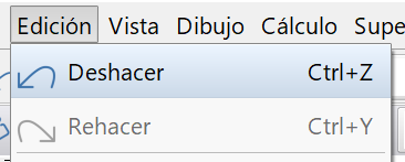 Edición - Deshacer, menú