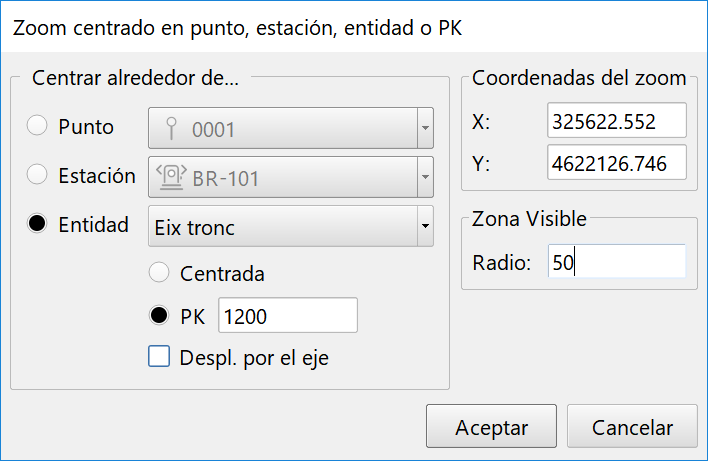 Vistas - Zoom, centrado en un punto, dialog