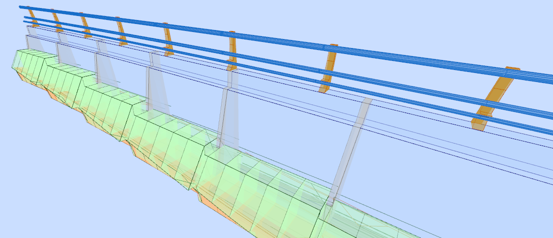 Obras de fábrica - Datos generales - Barandas, ejemplo sobre muro