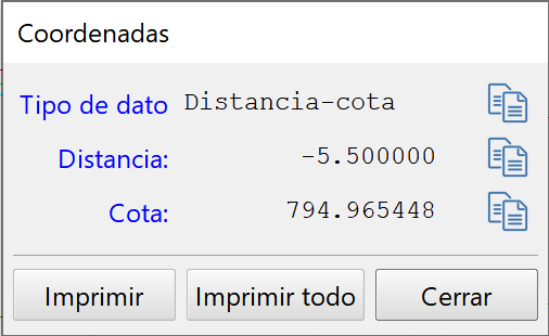 CAD - Información - Coordenadas en perfil longitudinal