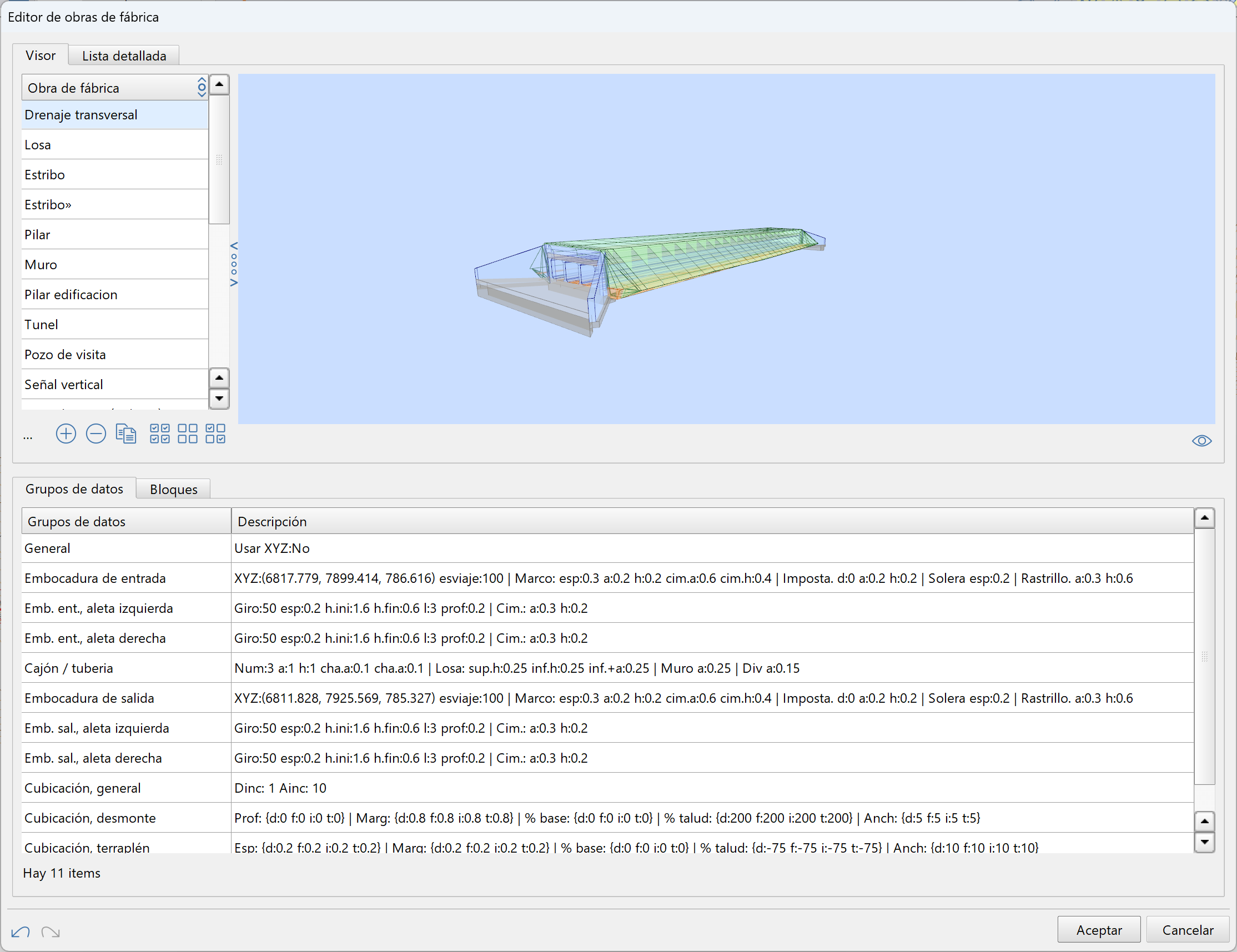 Obras de fábrica - Editor, dialog