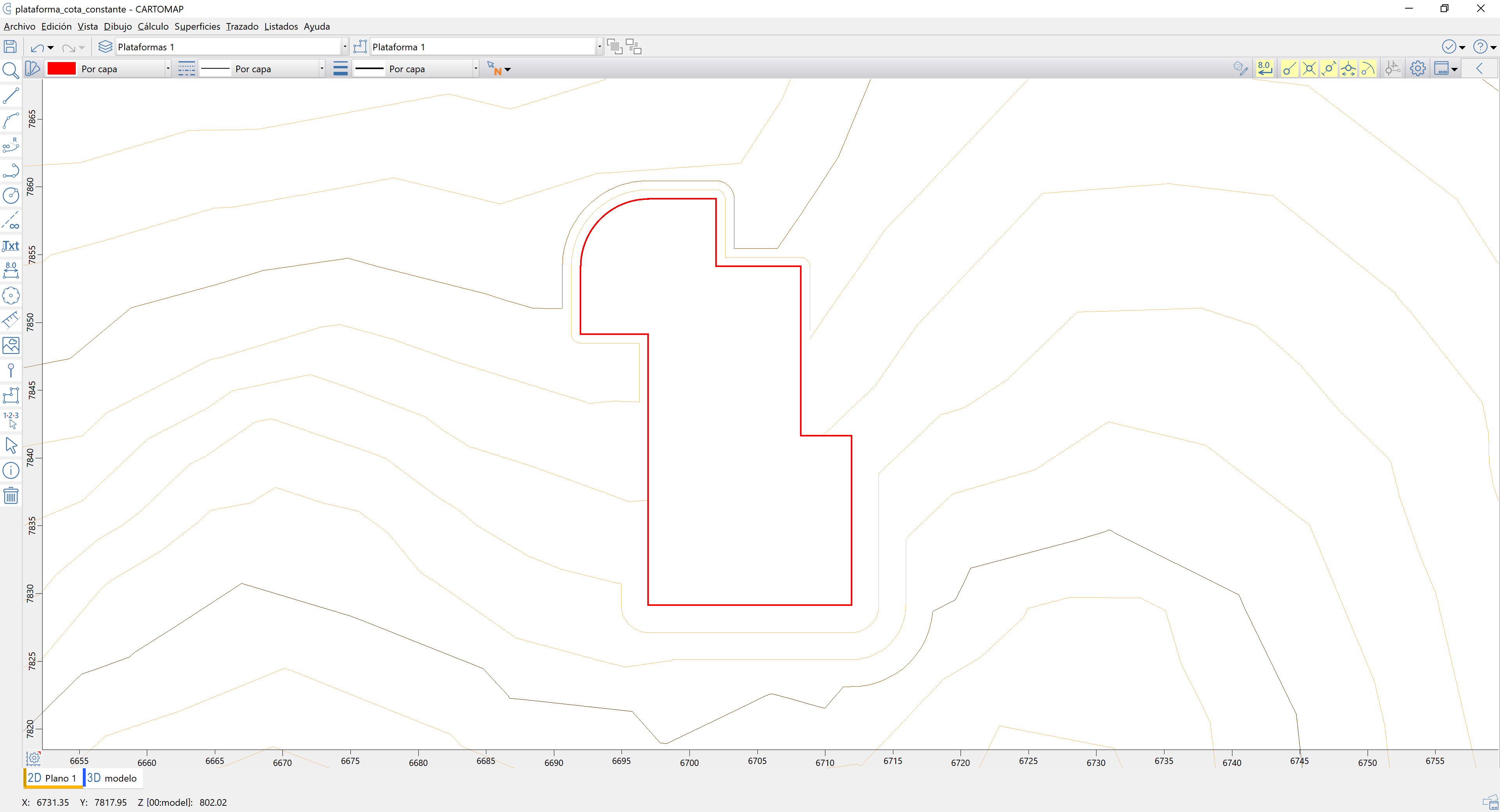 Cubicaciones - Plataformas, cota constante, altimetria modificada