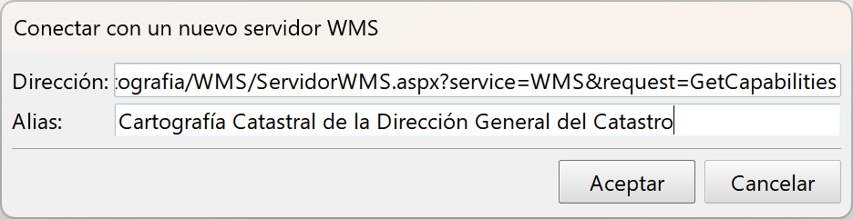 WMS - Conectar, Catastro