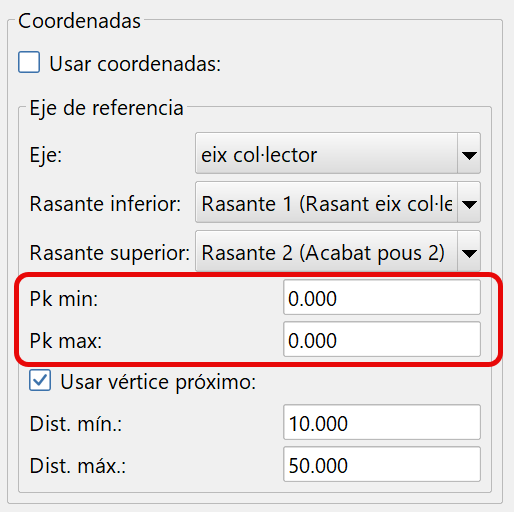Obras de fábrica - Pozos - Datos generales, pk inicial y final