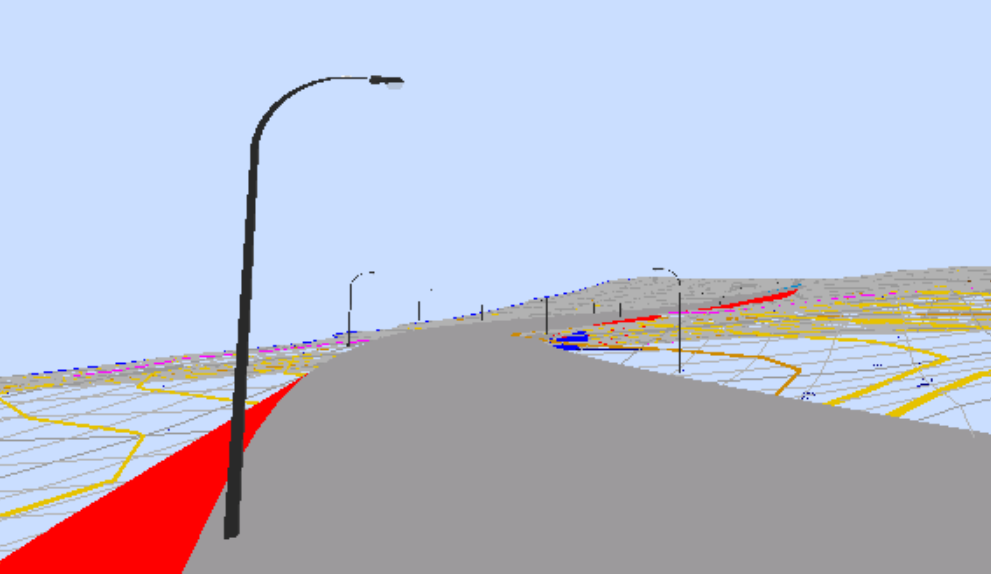 Vista 3D - Símbolos de secciones, farolas