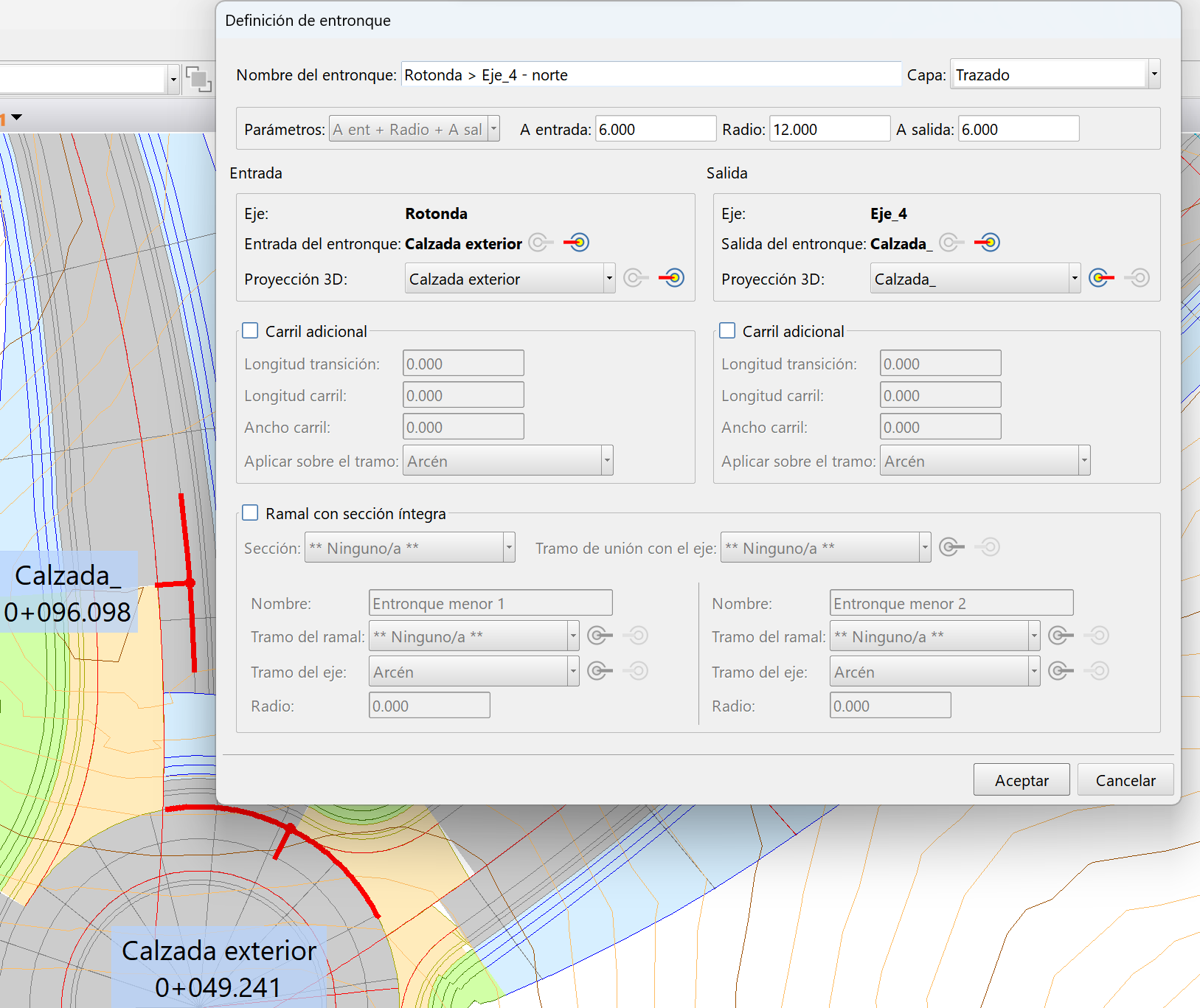 Trazado - Entronques - Caso práctico – Rotonda - Definición entronque 6