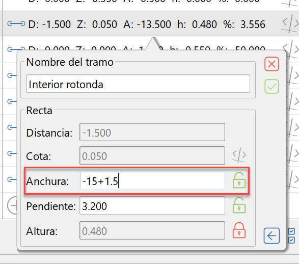 GUI - Campos de edición - Calculadora, ejemplo fórmula