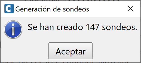 Modelo geotécnico - Generación de sondeos virtuales, resultado ok