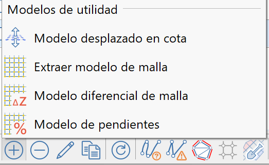 Editor de modelos - Modelos de utilidad, menú