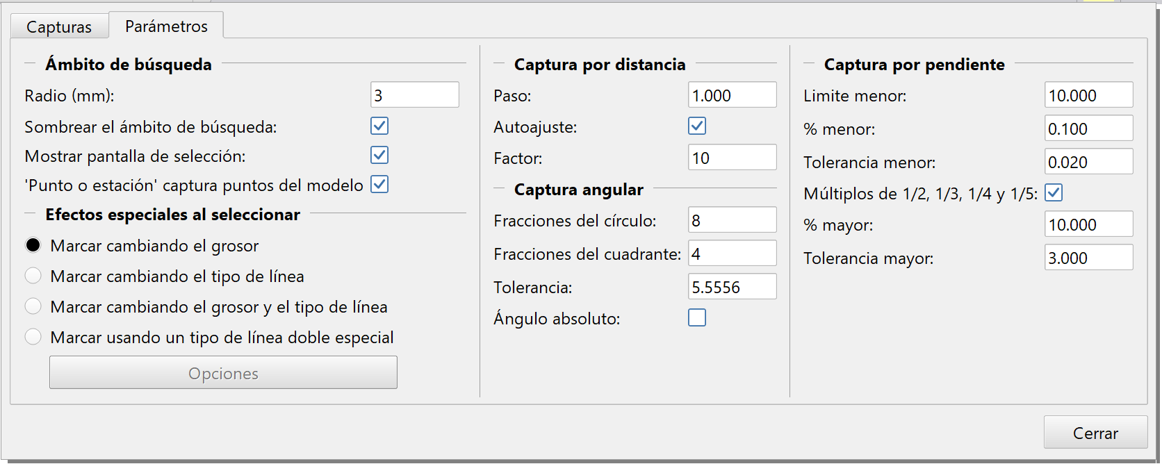 CAD - Captura de puntos, dialog