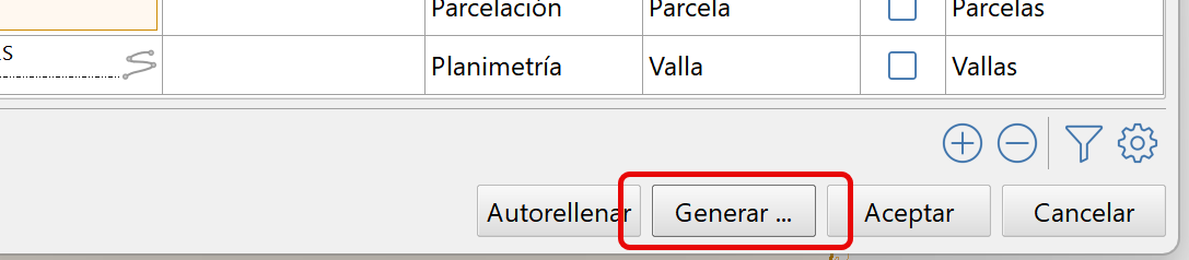 Edición - Levantamiento - Autocroquis, generar, opción