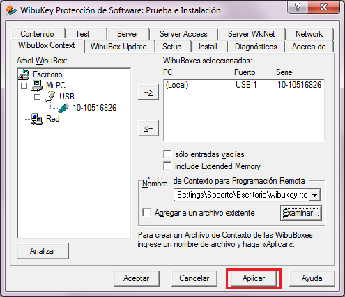 CARTOMAP Classic - Crear archivo de contexto - Panel de control, advanced mode, aplicar