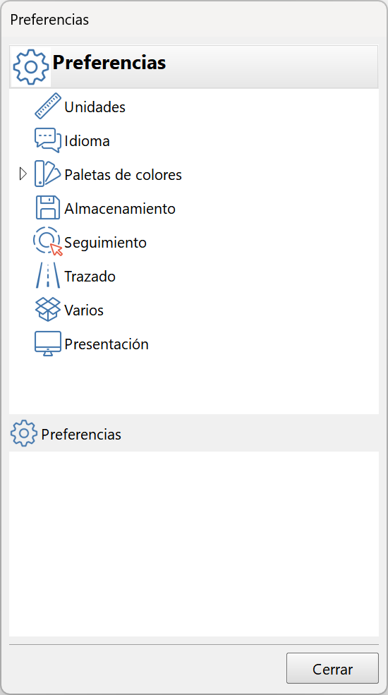 Edición - Preferencias, dialog general