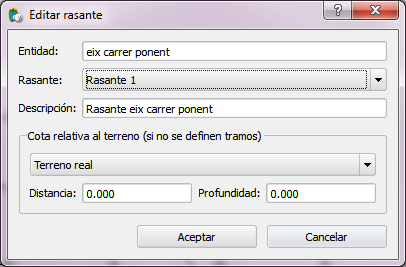 Editar rasante