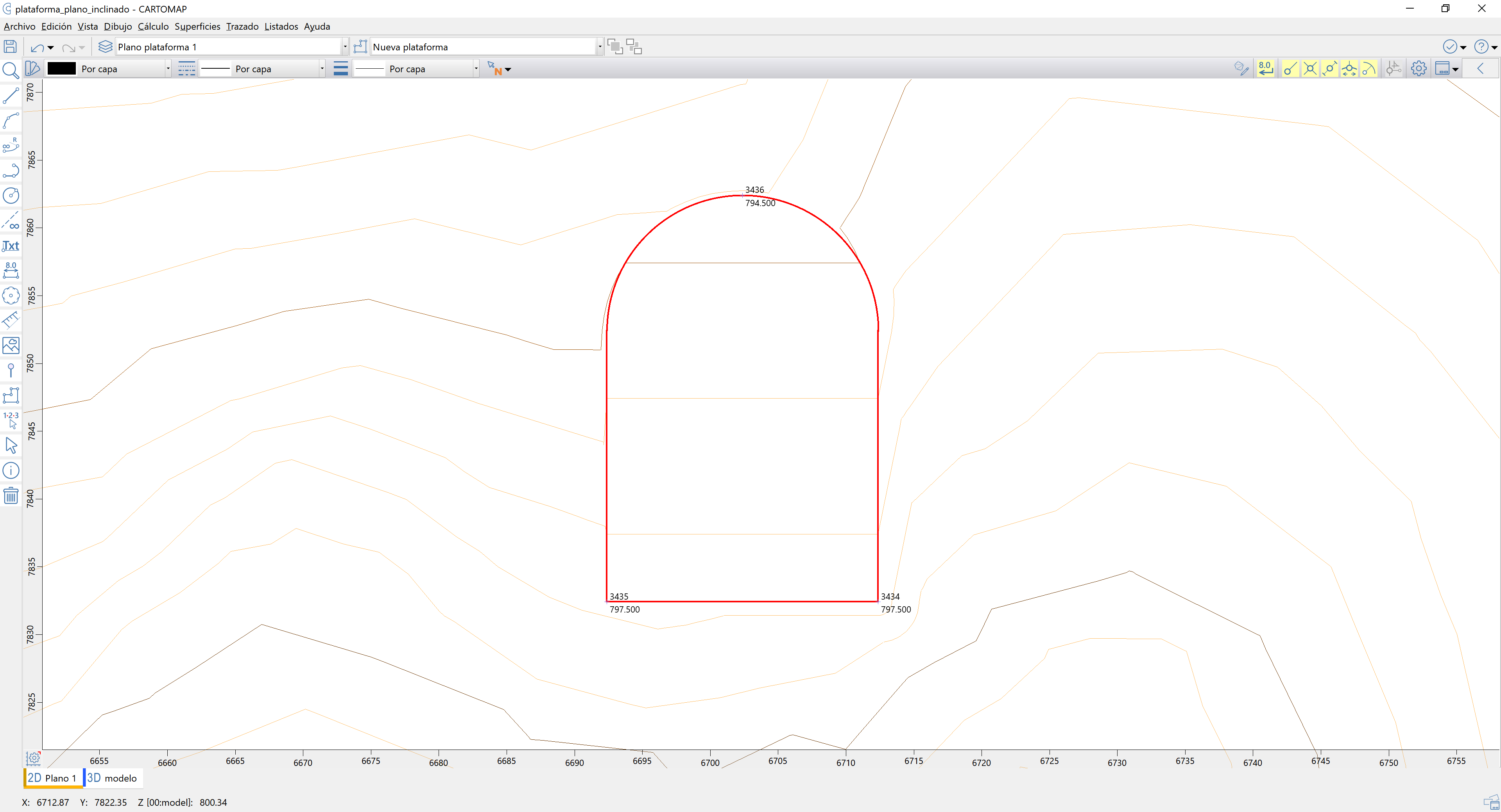 Cubicaciones - Plataformas, plano arbitrario, altimetria modificada