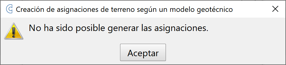 Trazado - Edición unificada de asignaciones - Asignación de tipos de terreno, opción Terreno, info problemas