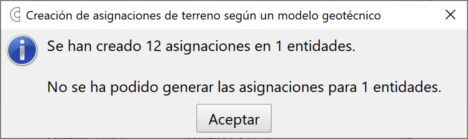 Trazado - Edición unificada de asignaciones - Asignación de tipos de terreno, opción Terreno, info medio ok
