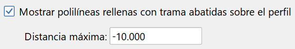 Perfil longitrudinal - Polilineas rellenas abatidas, dialog