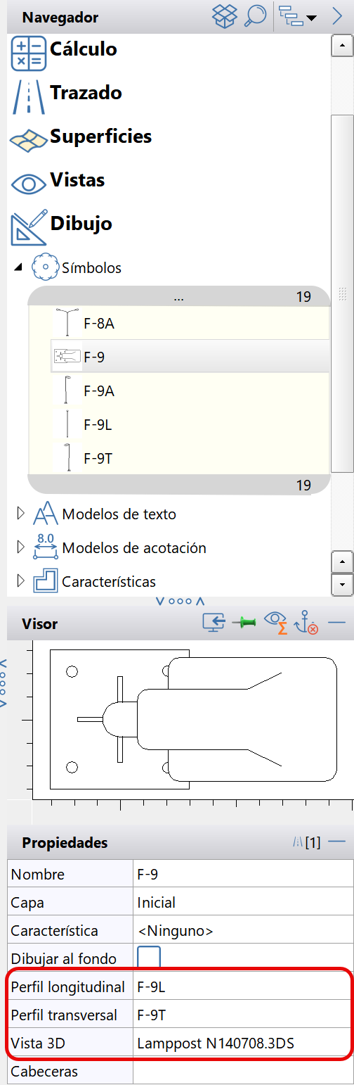 Trazado - Editor secciones - Símbolos multidimensionales en navegador