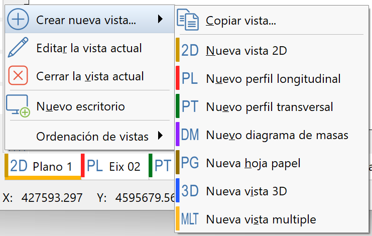 Vistas - Cuestiones generales - Crear vista, menú pestaña